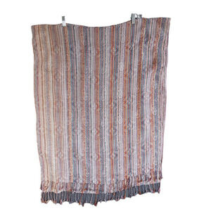 Isabella Scarf Shadow Print Stripped Fringe 27x68 Bohemian‎ Soft 100% Viscose